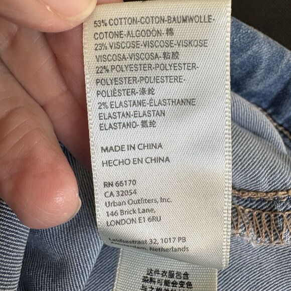 We The Free Jeans Womens 30 Blue Mid Rise Flare Regular Light Wash Frayed Hem - Picture 5 of 6